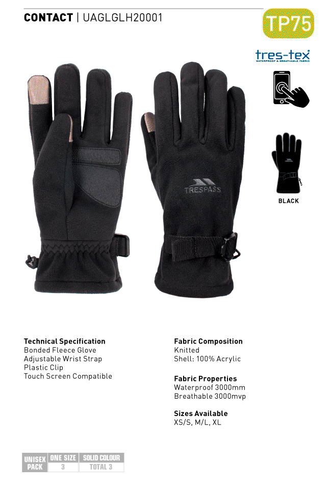 Trespass Contact Handschuh – Jan & Bo's lystfiskershop